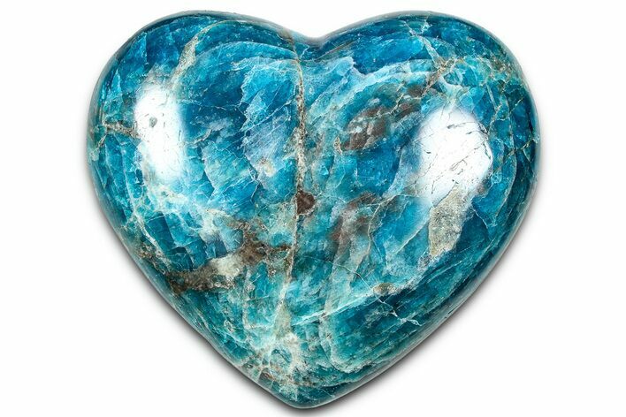 Polished Blue Apatite Heart - Madagascar #361757